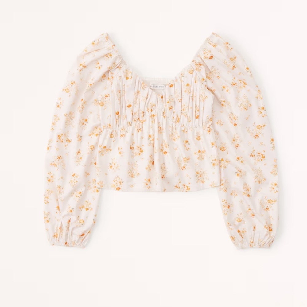 New with tags Long-Sleeve Babydoll Poplin Top